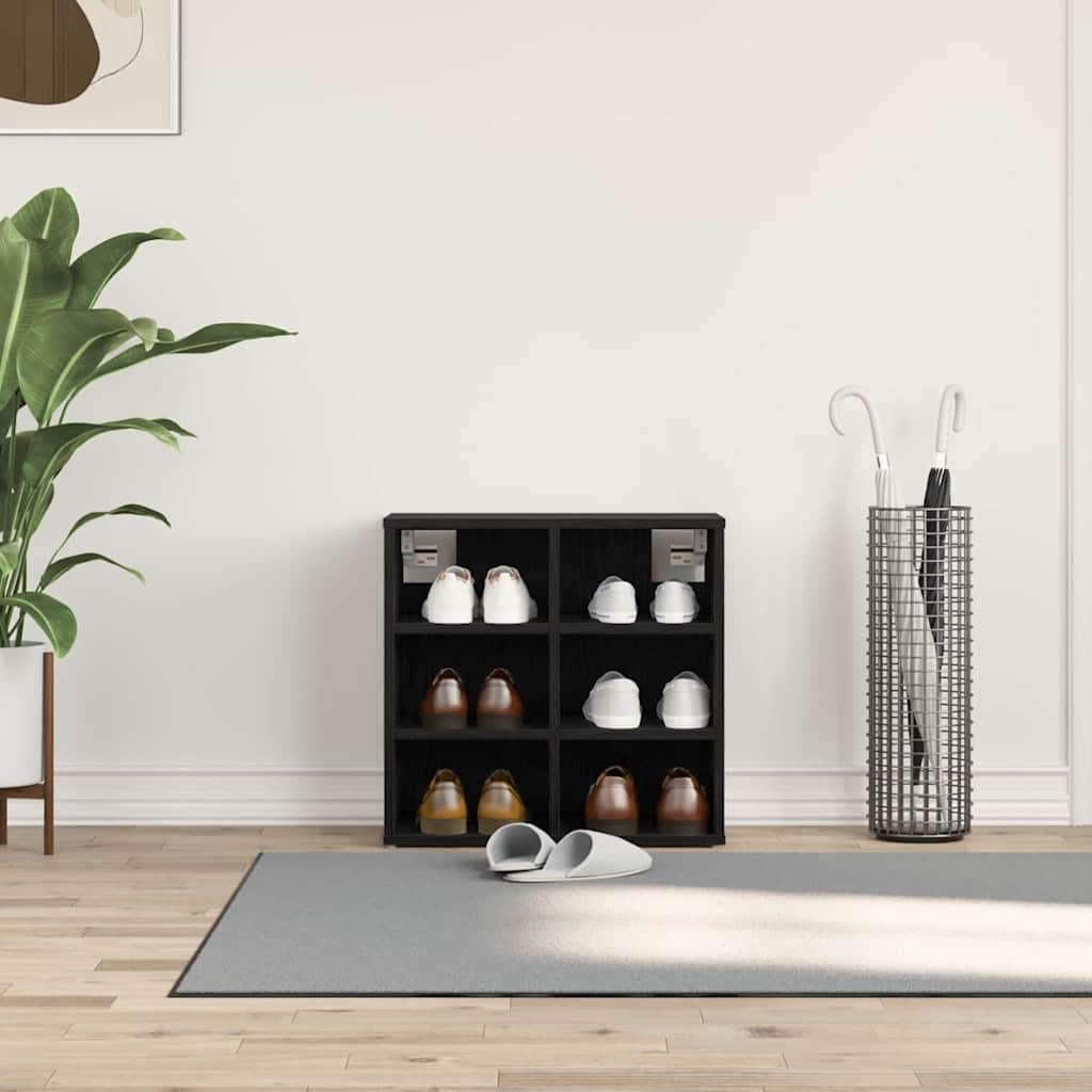 VidaXL Schoenenkast Zwart Eiken 52 x 30 x 50,5 cm Bewerkt hout