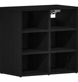 VidaXL Schoenenkast Zwart Eiken 52 x 30 x 50,5 cm Bewerkt hout