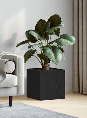 VidaXL Bloempot Box Zwart Eiken 40 x 38.5 x 40 cm Bewerkt hout