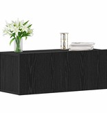 VidaXL TV-kast 2 pcs Zwart Eiken 80 x 30 x 30 cm Bewerkt hout
