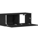 VidaXL TV-kast 2 pcs Zwart Eiken 80 x 30 x 30 cm Bewerkt hout