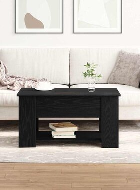 VidaXL Salontafel Zwart Eiken 79 x 49 x 41 cm Bewerkt hout