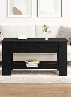 VidaXL Salontafel Zwart eiken 101 x 49 x 52 cm Bewerkt hout