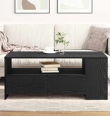 VidaXL Salontafel met lade Zwart Eiken 102 x 55 x 43,5 cm Bewerkt hout