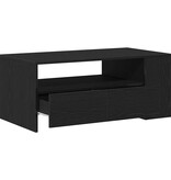 VidaXL Salontafel met lade Zwart Eiken 102 x 55 x 43,5 cm Bewerkt hout