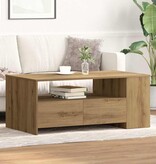 VidaXL Salontafel Artisan Eiken 102 x 55 x 43,5 cm Bewerkt hout