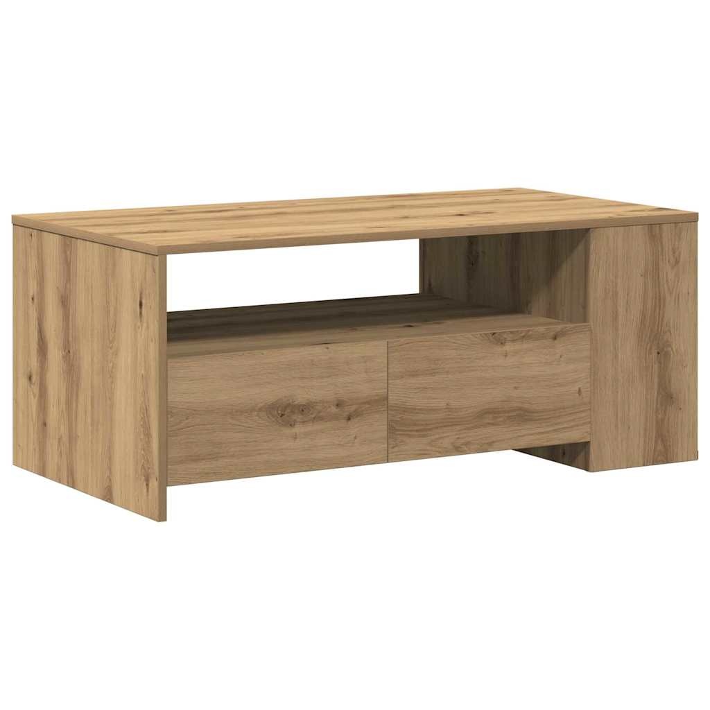 VidaXL Salontafel Artisan Eiken 102 x 55 x 43,5 cm Bewerkt hout