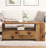VidaXL Salontafel met lade Oud Hout 102 x 55 x 43,5 cm Bewerkt hout