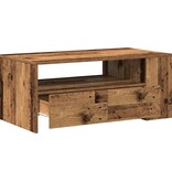 VidaXL Salontafel met lade Oud Hout 102 x 55 x 43,5 cm Bewerkt hout