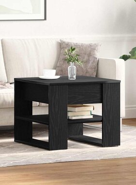 VidaXL Salontafel Zwart Eiken 55,5 x 55 x 45 cm Bewerkt hout