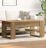 VidaXL Salontafel Artisan Eiken 102 x 55 x 45 cm Bewerkt hout