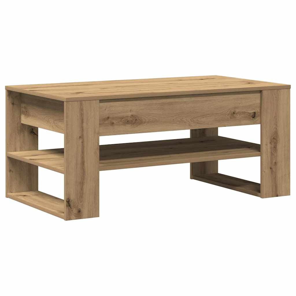 VidaXL Salontafel Artisan Eiken 102 x 55 x 45 cm Bewerkt hout
