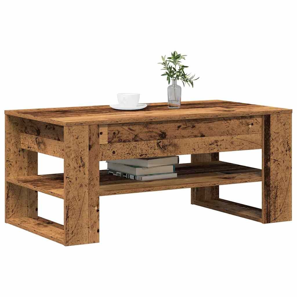 VidaXL Salontafel Oud Hout 102 x 55 x 45 cm Bewerkt hout
