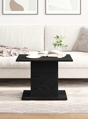 VidaXL Salontafel Zwart Eiken 55,5 x 55,5 x 40 cm Bewerkt hout
