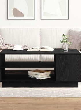 VidaXL Salontafel Zwart Eiken 102 x 55 x 43 cm Bewerkt hout