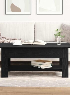 VidaXL Salontafel Zwart Eiken 102 x 55 x 42 cm Bewerkt hout