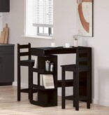 VidaXL Bartafel met plank Zwart Eiken 100 x 48 x 101,5 cm Bewerkt hout