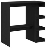 VidaXL Bartafel met plank Zwart Eiken 100 x 48 x 101,5 cm Bewerkt hout