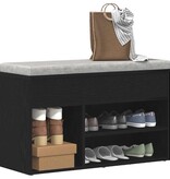 VidaXL Schoenenbank met plank Zwart Eiken 80 x 30 x 45 cm Bewerkt hout