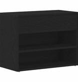VidaXL Schoenenbank met plank Zwart Eiken 60 x 30 x 45 cm Bewerkt hout