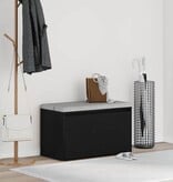 VidaXL Bank met lade met opslag Zwart 80 x 40 x 45 cm Bewerkt hout