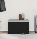 VidaXL Bank met lade met opslag Zwart 80 x 40 x 45 cm Bewerkt hout