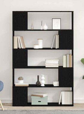 VidaXL Tv-meubelset Zwart Eiken 100 x 24 x 155 cm Bewerkt hout