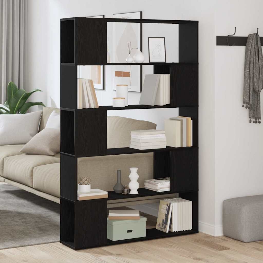 VidaXL Tv-meubelset Zwart Eiken 100 x 24 x 155 cm Bewerkt hout