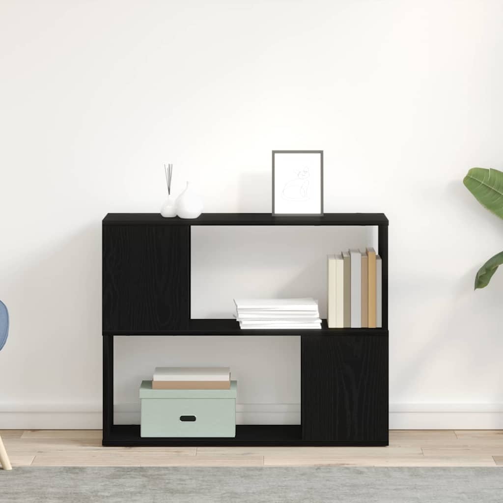 VidaXL Tv-meubelset Zwart Eiken 80 x 24 x 63 cm Bewerkt hout