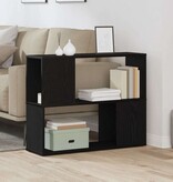 VidaXL Tv-meubelset Zwart Eiken 80 x 24 x 63 cm Bewerkt hout