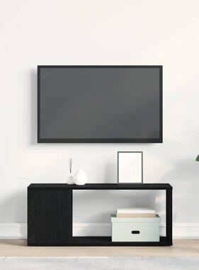 VidaXL Tv-meubelset Zwart Eiken 80 x 24 x 32 cm Bewerkt hout