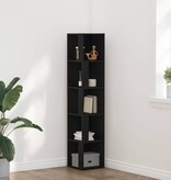 VidaXL Hoekplanken Zwart Eiken 33 x 33 x 164,5 cm Bewerkt hout