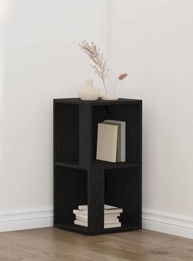 VidaXL Hoekplanken Zwart Eiken 33 x 33 x 67 cm Bewerkt hout