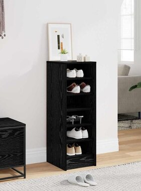 VidaXL Schoenenkast met plank Zwart Eiken 32 x 35 x 90 cm Bewerkt hout