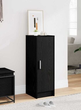 VidaXL Schoenenkast met plank Zwart Eiken 32 x 35 x 92 cm Bewerkt hout