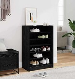 VidaXL Schoenenkast met plank Zwart Eiken 60 x 35 x 92 cm Bewerkt hout
