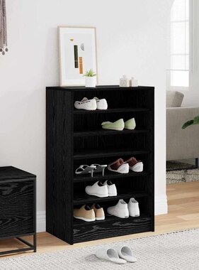 VidaXL Schoenenkast met plank Zwart Eiken 60 x 35 x 92 cm Bewerkt hout