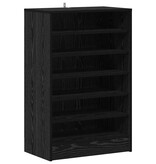 VidaXL Schoenenkast met plank Zwart Eiken 60 x 35 x 92 cm Bewerkt hout