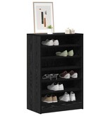 VidaXL Schoenenkast met plank Zwart Eiken 60 x 35 x 92 cm Bewerkt hout
