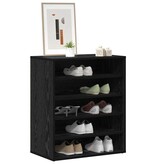 VidaXL Schoenenkast met plank Zwart Eiken 60 x 35 x 70 cm Bewerkt hout