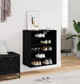 VidaXL Schoenenkast met plank Zwart Eiken 60 x 35 x 70 cm Bewerkt hout
