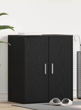VidaXL Schoenenkast met plank Zwart Eiken 60 x 35 x 70 cm Bewerkt hout