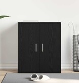 VidaXL Schoenenkast met plank Zwart Eiken 60 x 35 x 70 cm Bewerkt hout