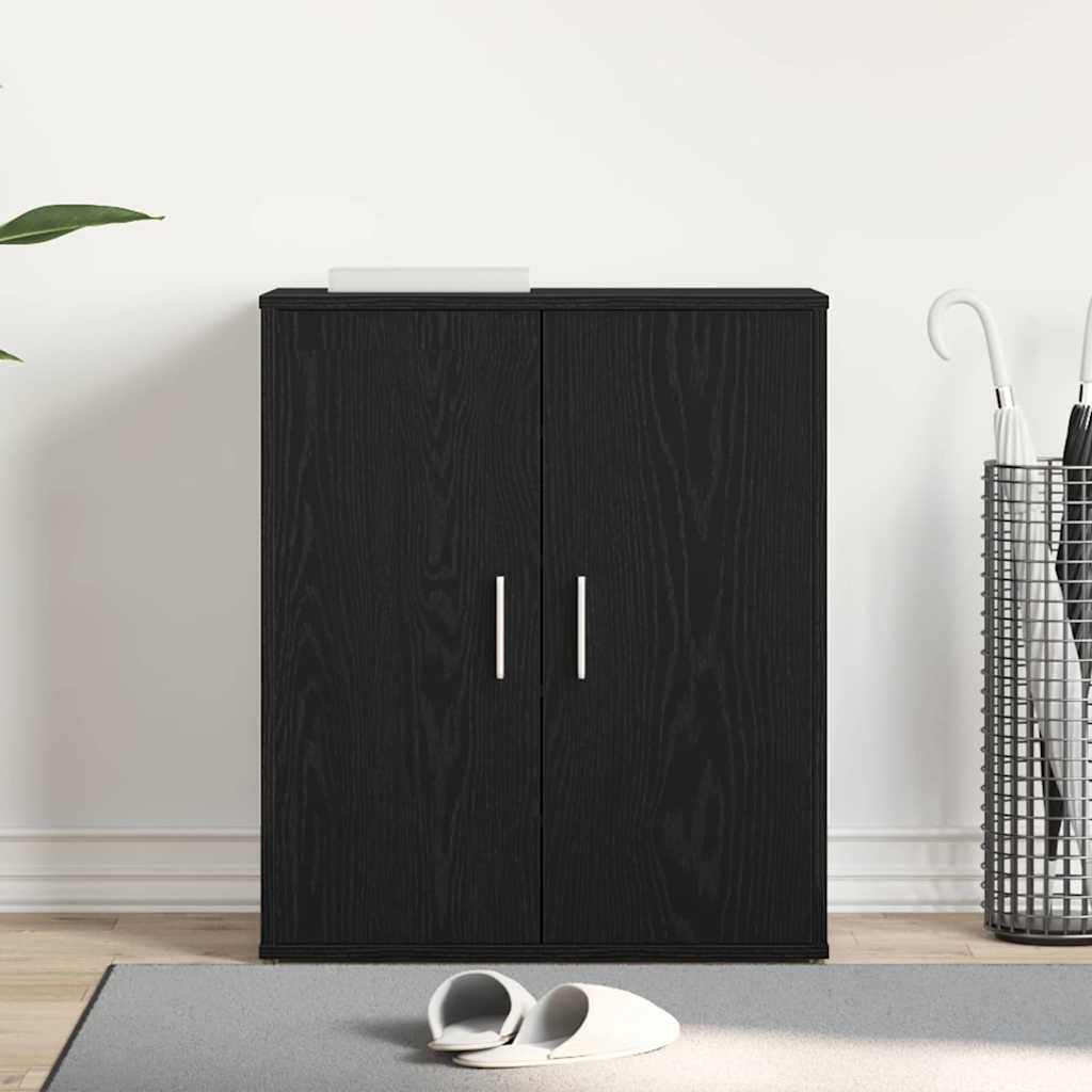VidaXL Schoenenkast met plank Zwart Eiken 60 x 35 x 70 cm Bewerkt hout