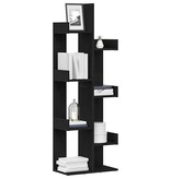 VidaXL Boekenkast Zwart Eiken 48 x 25,5 x 140 cm Bewerkt hout