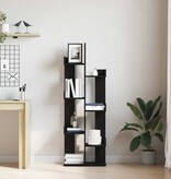 VidaXL Boekenkast Zwart Eiken 48 x 25,5 x 140 cm Bewerkt hout