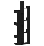 VidaXL Boekenkast Zwart Eiken 48 x 25,5 x 140 cm Bewerkt hout