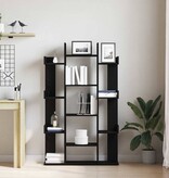VidaXL Boekenkast Zwart Eiken 86 x 25,5 x 140 cm Bewerkt hout