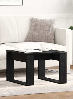 VidaXL Salontafel Zwart Eiken 50 x 50 x 35 cm Bewerkt hout