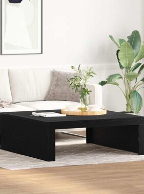 VidaXL Salontafel Zwart Eiken 100 x 100 x 35 cm Bewerkt hout